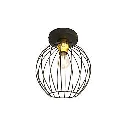 Plafoniera Minimal Industrial Euryphaessa 1 Luce Nera E Oro