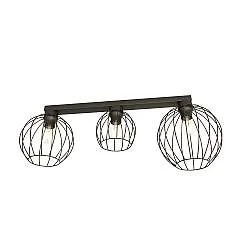Plafoniera Minimal Industrial Orion 3 Luci Lineari Nera