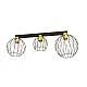 Plafoniera Minimal Industrial Orion 3 Luci Lineari Nera E Oro