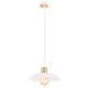 Sospensione Nordica Ramachandra 1 Luce In Legno E Acciaio Bianco