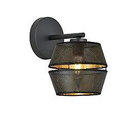 Applique Contemporanea 1 Luce Lothbrok In Metallo Nero E Oro