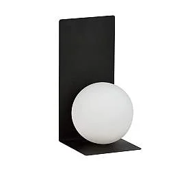 Applique Minimal 1 Luce Indiretta Pavaka Base Acciaio Nero E Vetro Opale