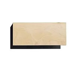 Applique 1 Luce Lupos In Acciaio Nero Corpo Rettangolare E Legno Naturale