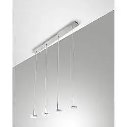 Sospensione Dunk 4 Luci Alluminio Spazzolato Fabas Design Elegante per la Casa