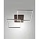 Plafoniera Bard Corten 65x65cm 2 luci ruggine calda design moderno Fabas