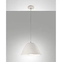 Casale Sospensione Bianca 1 Luce Metallo Ceramica Altezza Regolabile Collezione CASALE