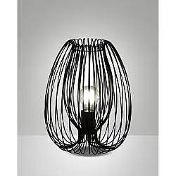 Lampada da Tavolo Nera Camp 1 Luce Design Elegante Stile Moderno Metallo Fabas