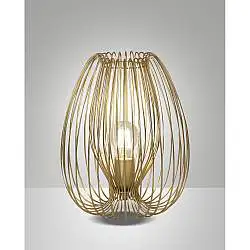 Lampada da Tavolo Oro Opaco Camp Fabas 1 Luce Dimmerabile Collezione CAMP