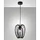 Lampada a Sospensione Nera Fabas Collezione CAMP con Altezza Regolabile e Design Moderno