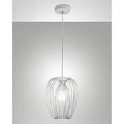 Camp Sospensione Bianca Collezione CAMP 1 Luce Metallo Regolabile Design Elegante