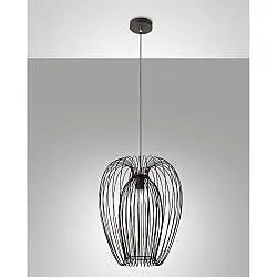 Camp Sospensione Nera D.400 Collezione CAMP Design Moderno Unica E27 Regolabile