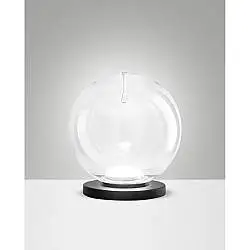 Lampada Ariel Tavolo Trasparente Goccia 1 Luce Stile Metallo e Vetro elegante
