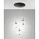 Lampadario Tondo 3 Luci Trasparente Metallo e Vetro Collezione Ariel Sospens