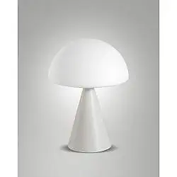 Luce da Tavolo Bianco Collezione BLIP 1 Luce LED Fabas Dimmerabile e Orientabile