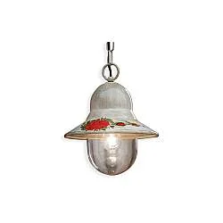 Sospensione Esterno Classica Imperia Metallo Ceramica Bianco Sfumato 1 Luce E27