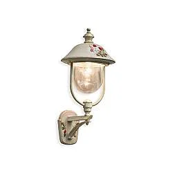 Applique Classica Esterno Bari Metallo Ceramica Bianco Sfumato Oro 1 Luce E27