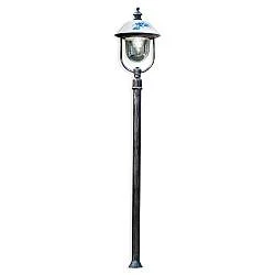 Palo Esterno Classico Bari Metallo E Ceramica Nero Sfumato Argento 1 Luce E27