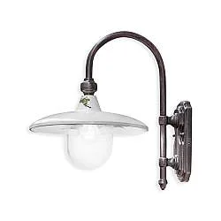 Applique Esterno Classica Campobasso Metallo E Ceramica Nero Sfumato 1 Luce E27
