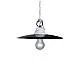 Lampadario Industrial Potenza Ferro E Ceramica Nero Diam. 25Cm 1 Luce E27