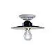 Plafoniera Industrial Potenza Ferro E Ceramica Nero Diam. 25Cm 1 Luce E27