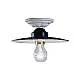 Plafoniera Industrial Potenza Ferro E Ceramica Nero Diam. 30Cm 1 Luce E27