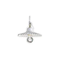 Sospensione Classica L'Aquila Ceramica E Ottone Satinato 1 Luce E27
