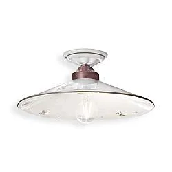Plafoniera Classica Asti Ferro E Ceramica Nero Sfumato Rame Decorato 1 Luce E27