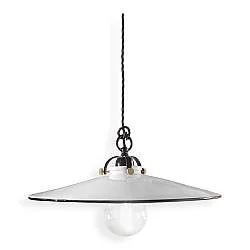 Lampadario Classico Asti Ottone E Ceramica Ferro E Ceramica Nero 1 Luce E27