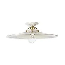 Plafoniera Classica Asti Ottone E Ceramica Ottone Satinato Decorato 1 Luce E27