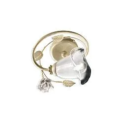 Plafoniera Classica Siena Metallo E Ceramica Bianco Sfumato Oro 1 Luce E14
