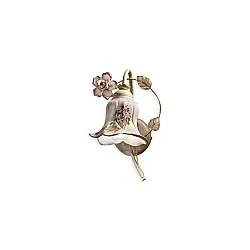 Applique Classica Pisa Metallo E Ceramica Bianco Sfumato Oro 1 Luce E14
