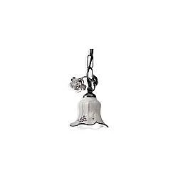 Lampadario Classico Pisa Metallo E Ceramica Nero Sfumato Argento 1 Luce E14