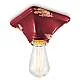 Plafoniera Vintage Quadrata Piccola Ceramica Bordeaux 1 Luce E27