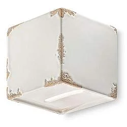 Applique Vintage Vague Vintage Ferro E Ceramica Bianco 1 Luce G9
