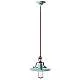 Lampadario Vintage Country Ferro E Ceramica Azzurro 1 Luce E27 25Cm