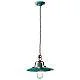 Lampadario Vintage Country Ferro E Ceramica Verde 1 Luce E27 30Cm