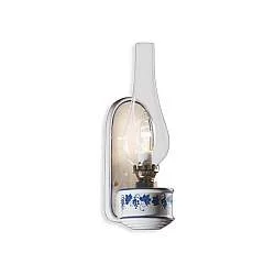 Applique Classica Pompei Ceramica E Ottone Satinato Decorato 1 Luce E14