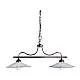 Lampadario Classico Asti Metallo E Ceramica Nero Sfumato Argento 2 Luci E27