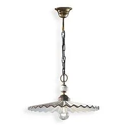 Lampadario Classico L'Aquila Metallo E Ceramica Nero Sfumato Rame 1 Luce E27