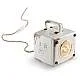 Lumetto Vintage Industrial Cubica Ferro Ceramica Bianco 1 Luce E27