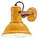 Applique Industrial Ferro E Ceramica Vintage Giallo 1 Luce E27
