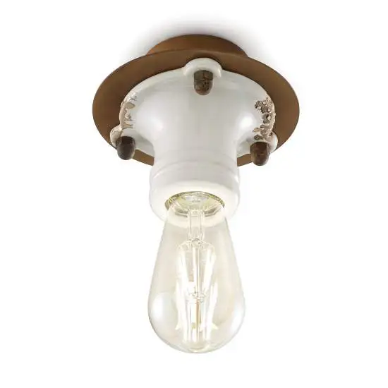 Plafoniera Pipes vintage bianco Ferroluce