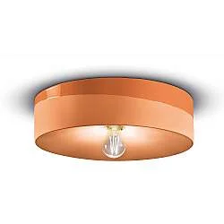 Plafoniera Grande Vintage Decò Pi Ceramica Arancio Pesca 1 Luce E27