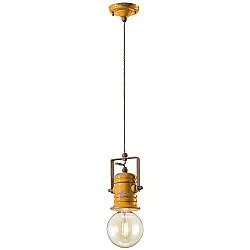 Lampadario Industrial Minimal Urban Ferro E Ceramica Vintage Giallo 1 Luce E27