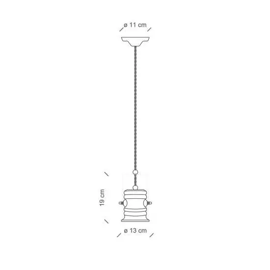 Lampadario Urban rosso E27 Ferroluce