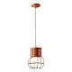 Lampadario Industrial Ferro E Ceramica Con Rete Vintage Arancio 1 Luce E27