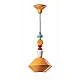 Sospensione Piccola Vintage Decò Lariat Ceramica Giallo 1 Luce E27