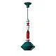 Sospensione Media Vintage Decò Lariat Ceramica Verde Petrolio 1 Luce E27