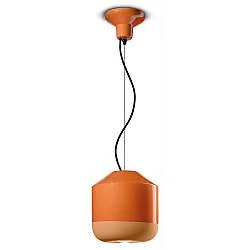 Sospensione Piccola Vintage Decò Bellota Ceramica Arancio Pesca 1 Luce E27