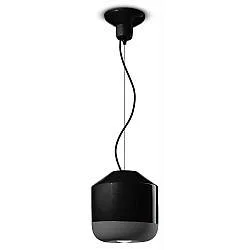 Sospensione Piccola Vintage Decò Bellota Ceramica Nero Carbone 1 Luce E27